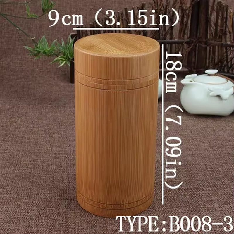 Handmade Bamboo Storage Box, Tea Canister, Lid Seal, Kitchen Storage Jars, Accessories, Spice Box, Organizer, Wholesale