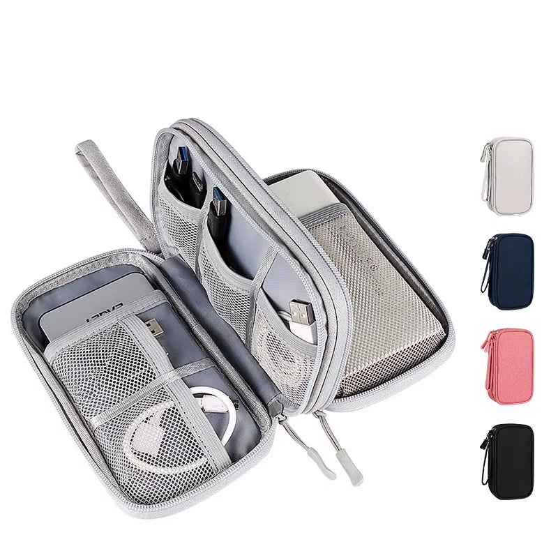 Data Cable Storage Bag Waterproof Travel Organizer Bag Portable Carry Case Layers Storage Bag for Cable Cord USB Charger