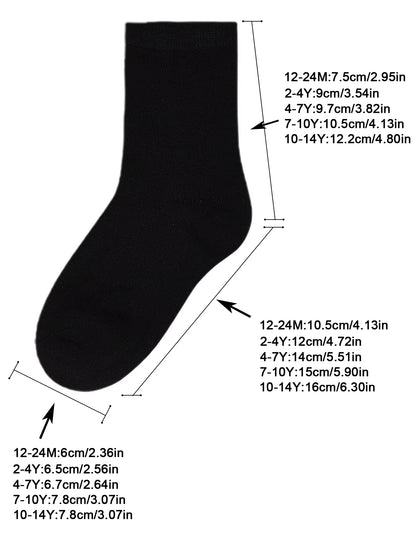 Kids Crew Socks, Mid Cut Socks for Toddler Kids Boys Girls(1-14 Years), 18Pairs Athletic Mid Calf Socks Multipack