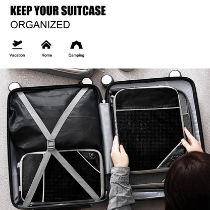 3/6 Pieces Travel Storage Organizer Set with Portable Lightweight Suitcase Bags Compressed Packing Cubes Shoe Bag Mesh Luggage