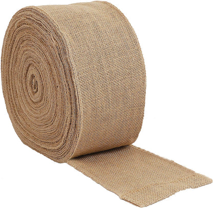 6-Inch Wide Burlap Ribbon – 11 Yards Natural Jute Fabric for Crafts, DIY, Wedding & Holiday Décor