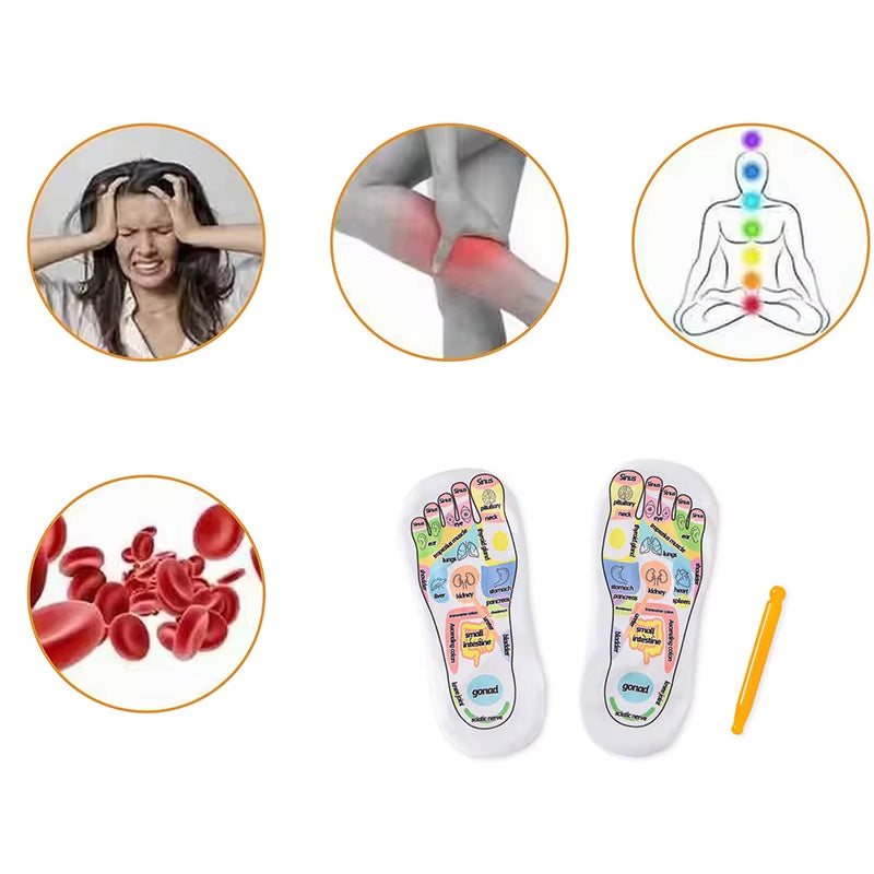 Visceral Colorful Diagram Massage Relieve Tired Feet Socks Acupressure Foot Massager Reflexology Socks Foot Point Tool Foot Care