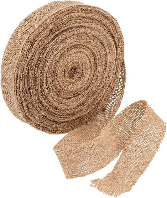 2" Natural Burlap Fabric Ribbon Roll – 54 Yards | Jute Ribbon for DIY Crafts, Art Projects & Decorative Uses