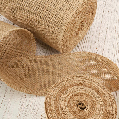 6-Inch Wide Natural Burlap Fabric Ribbon – 10 Yards for Bow Crafting, Wreaths & DIY Decorations