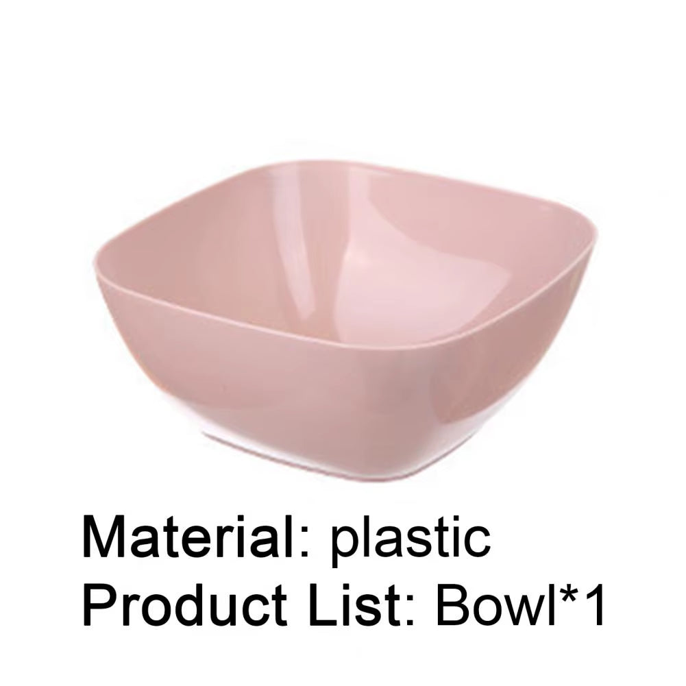 Plastic Square Bowl Unbreakable Multifunctional Plastic Eco-Friendly Easy Clean Salad Fruit Bowl Kitchen Tableware