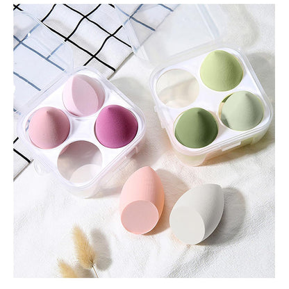 5-Piece Makeup Sponge Set – 4 Beauty Blenders with Holder & Egg Case for Liquid, Cream & Powder (Pink & Green)