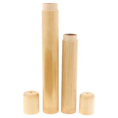 1Pcs Portable Travel Packing Handmade Bamboo Toothbrush Tube Natural Bamboo Tube for Toothbrush Eco Friendly Travel Case 21/16Cm