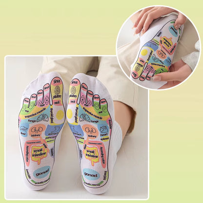 Visceral Colorful Diagram Massage Relieve Tired Feet Socks Acupressure Foot Massager Reflexology Socks Foot Point Tool Foot Care