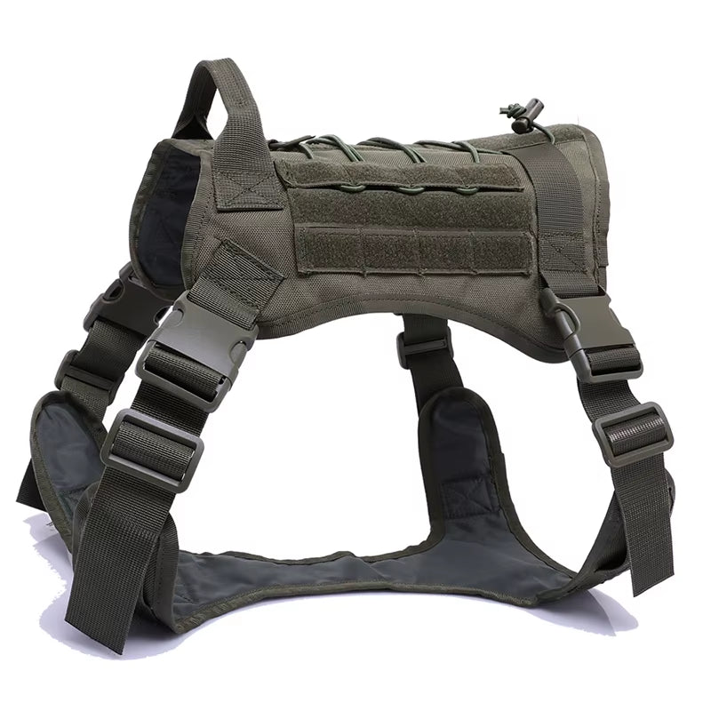 Tactical Dog Harness Leash Collar for Medium Large Dogs Military Pet Vest Adjustable Service Dog Harnesses for Training Walking