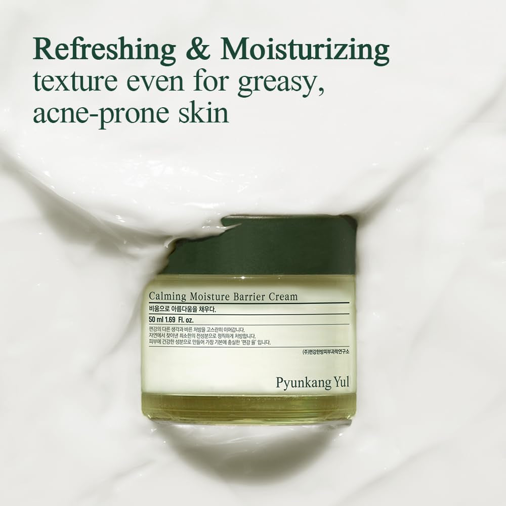 [PKY] Calming Moisture Barrier Cream – Instantly Soothes Sensitive Skin | Hydrating with Hyaluronic Acid & Ceramide | Vegan Korean Skincare (1.69 Fl. Oz, 50mL)