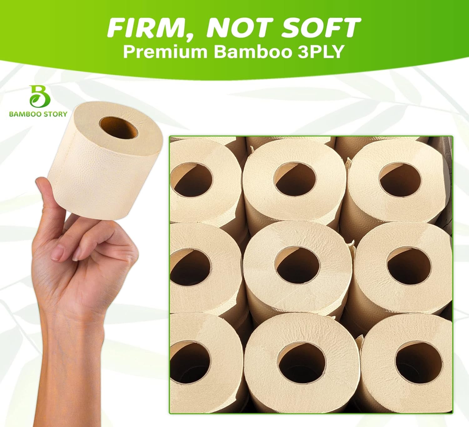 Premium Bamboo Toilet Paper, PFAS Free, Chemical Free Toilet Paper, Unbleached, (24) 3PLY & 300 Sheets, FSC Certified, Organic Brown, Plant-Based, Tree-Free, Plastic Free, BPA Free (24)