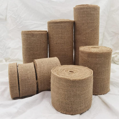 1" Natural Burlap Fabric Ribbon Roll – 10 Yards | Jute Ribbon for Gift Wrapping, Crafts, Wedding & Home Decoration