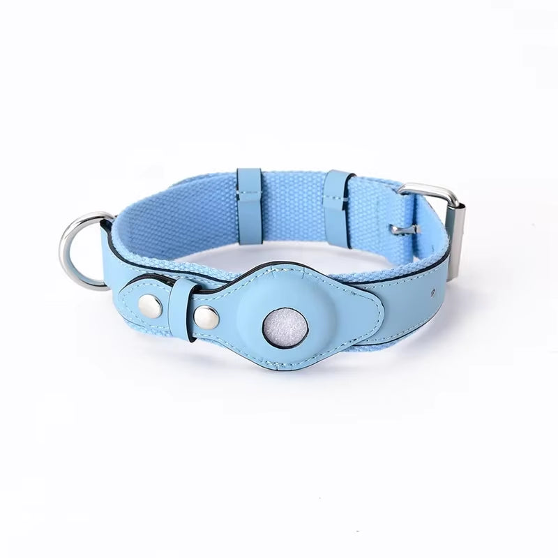 Leather Dog Collar Pet Adjustable Necklaces with Luxury Design for Apple Airtag Locationpositioning Device Cover Cat Accessories