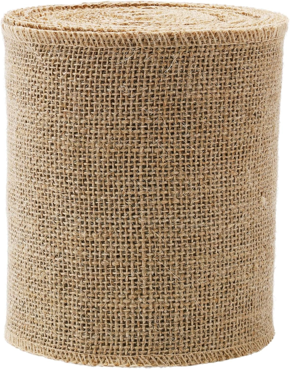 6-Inch Wide Natural Burlap Fabric Ribbon – 10 Yards for Bow Crafting, Wreaths & DIY Decorations