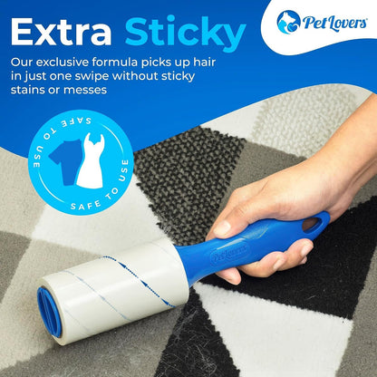 Extra Sticky Lint Roller Mega Value Set 450 Sheets for Pet Hair Removal and Clothes, Dog and Cat Lint Remover 5 Pack