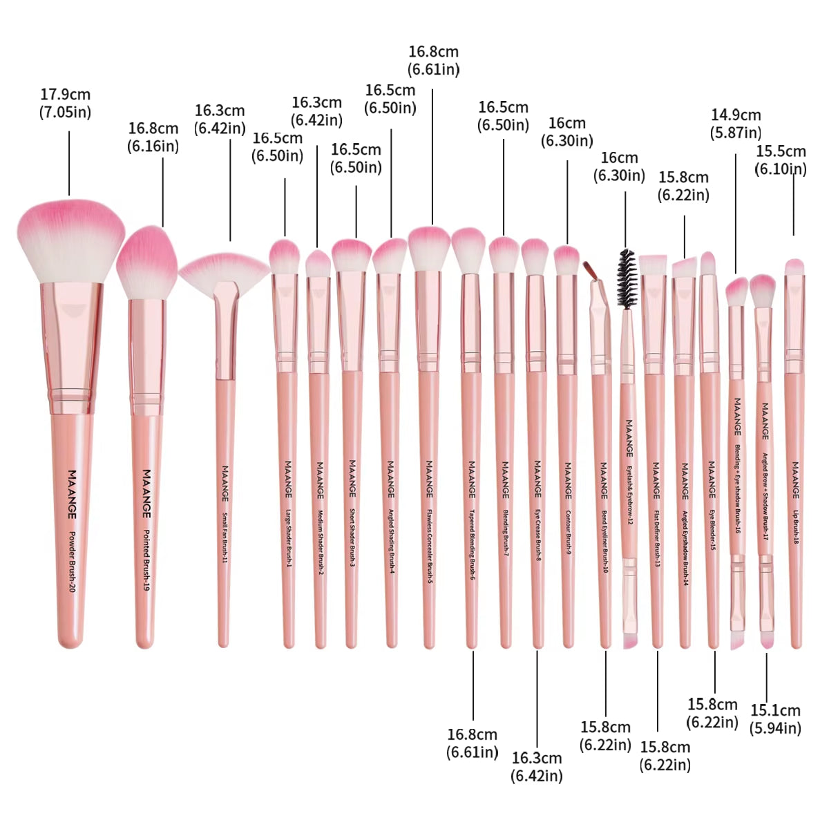 27Pcs Makeup Tools Kit 20Pcs Foundation Contour Blush Brush Set with Triangle Powder Puff Makeup Remover Puff Travel Bag