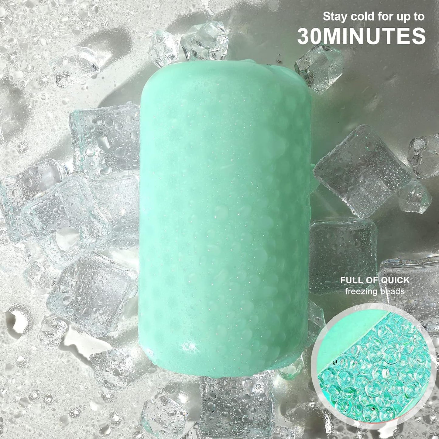 Mint Green Ice Roller – Cooling Face & Eye Roller for Puffiness Relief & Skincare