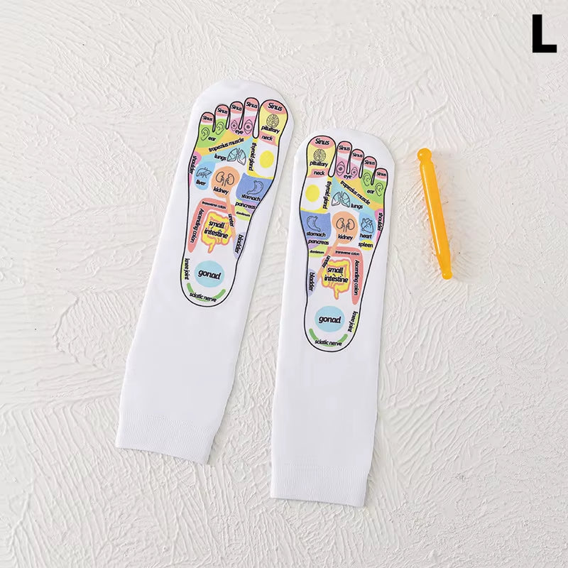 Visceral Colorful Diagram Massage Relieve Tired Feet Socks Acupressure Foot Massager Reflexology Socks Foot Point Tool Foot Care