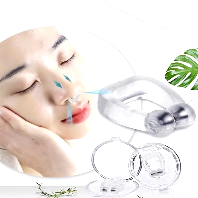 Magnetic Snore Stopper Ring Silicone 1/2/4 Pcs Aid Nasal Dilators Night Easy Breathe anti Device with Case Stop Snore Nose Clip