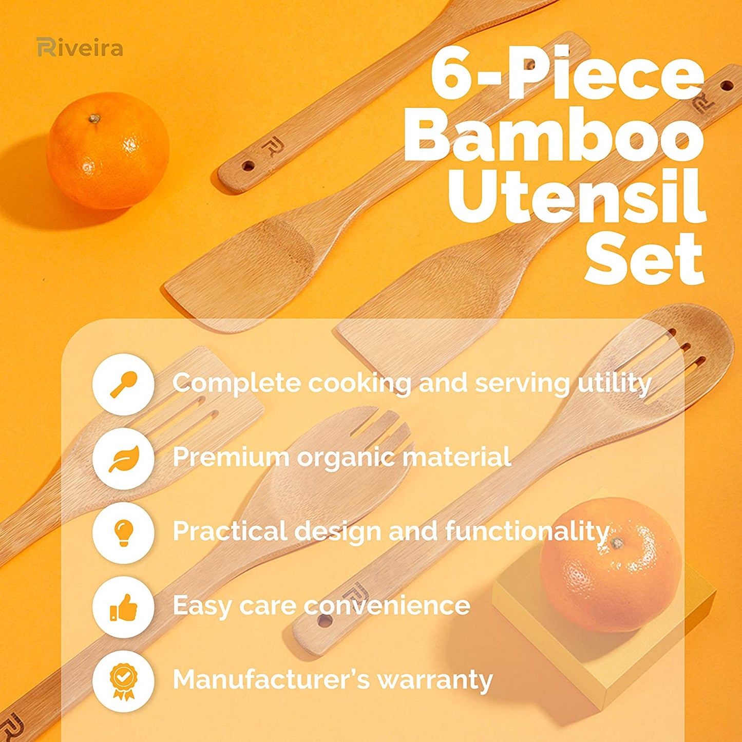 Elevate Your Cooking: 6-Piece Nonstick Bamboo Spoon Set - Perfect for Everyday Use & Housewarming Gifts!