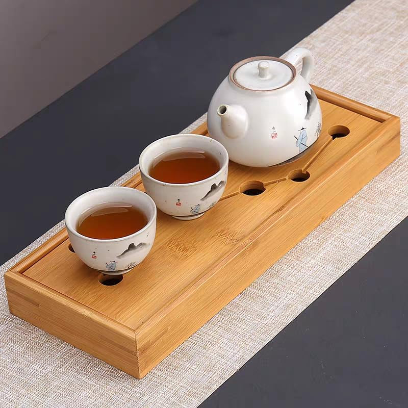 Seven Stars Bamboo Tea Tray - Tea Tray Gongfu,Chinese Tea Set,Bamboo Japanese/Chinese Gongfu Tea Table Serving,Water Storage Bamboo Tea Table