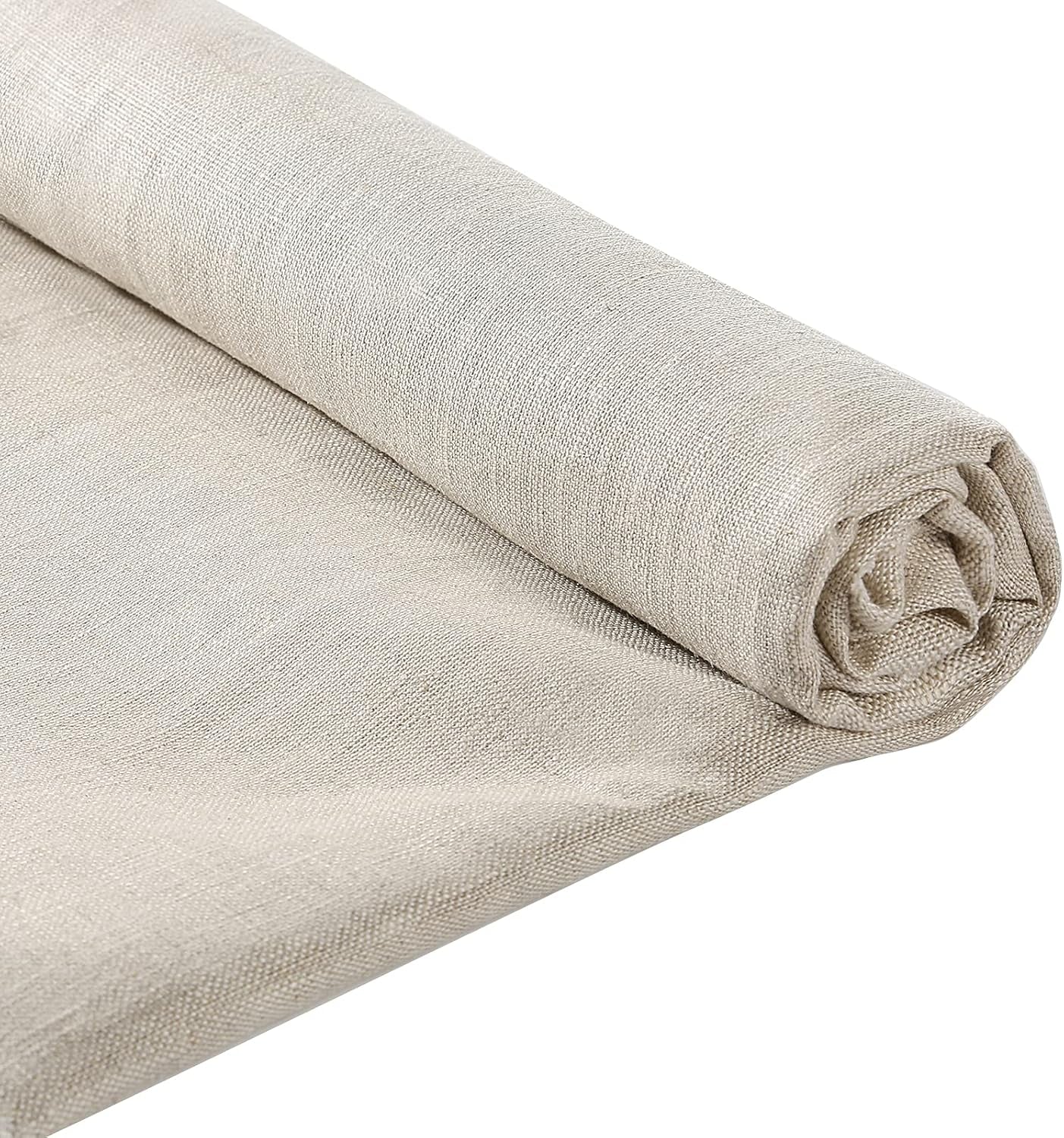 100% Natural Linen Fabric – 39" x 55" Solid Plain Linen Cloth for Sewing, Embroidery & Crafting