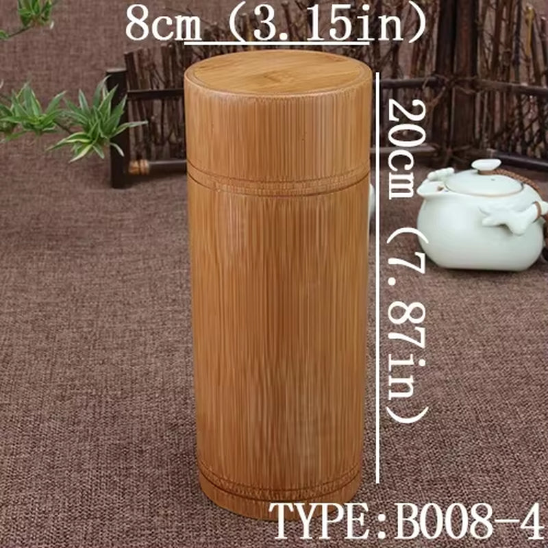 Handmade Bamboo Storage Box, Tea Canister, Lid Seal, Kitchen Storage Jars, Accessories, Spice Box, Organizer, Wholesale