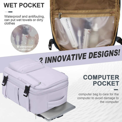 Stylish Women's Cabin Travel Backpack - Spacious, Water Resistant Laptop Bag for EasyJet and Ryanair Carry-Ons