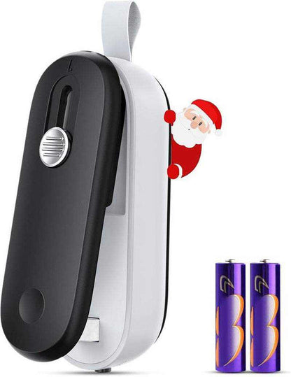 FEPPO Mini Bag Sealer - 2 in 1 Heat Sealer & Cutter for Fresh Snacks, Portable Food Storage Solution with Batteries Included
