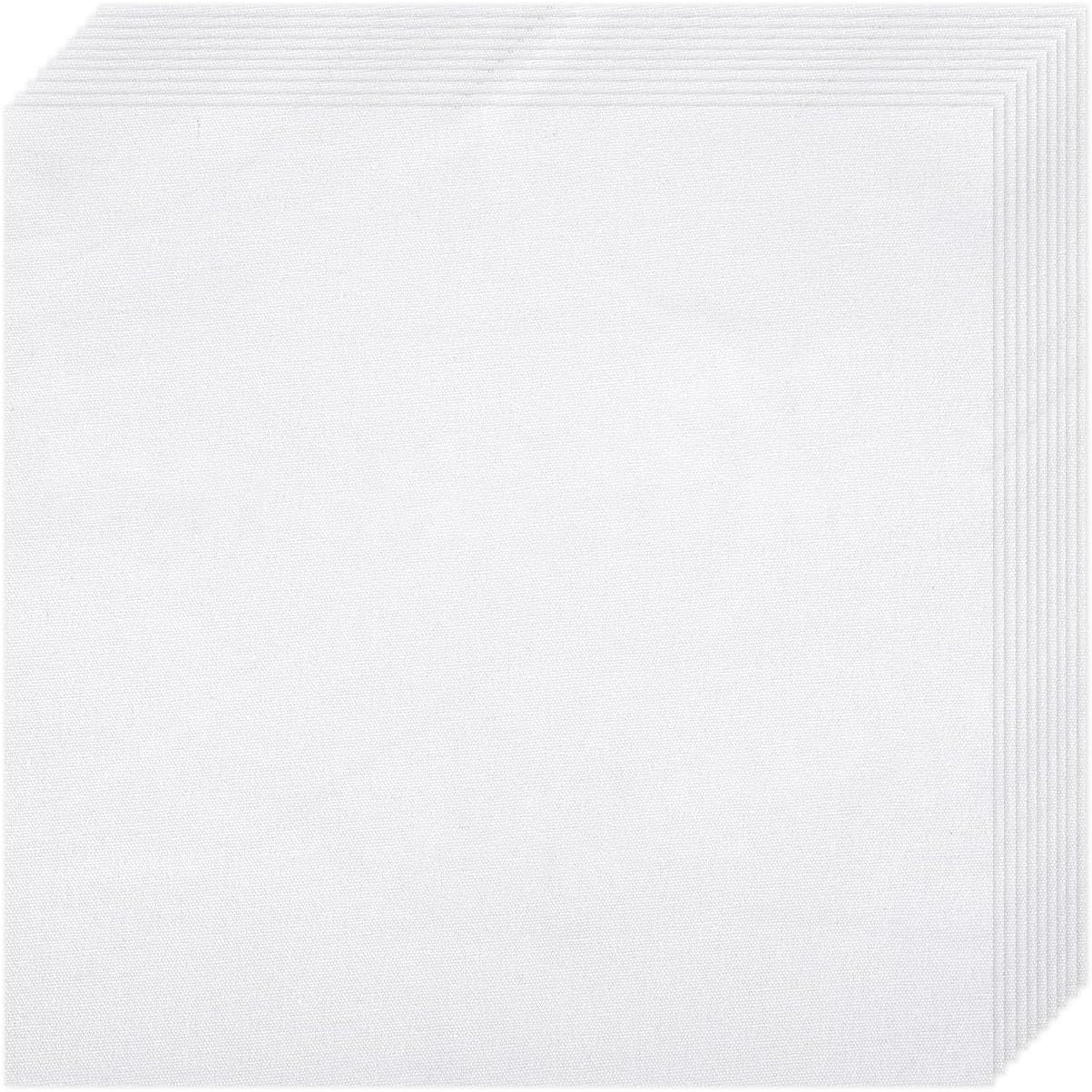 10 PCS White Embroidery Fabric – Pre-Cut Natural Cotton Cloth Squares for Embroidery & Sewing (11.8" x 11.8")