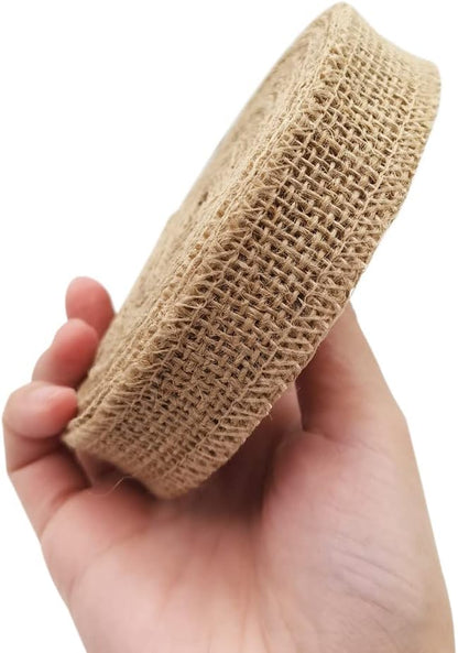 1" Natural Burlap Fabric Ribbon Roll – 10 Yards | Jute Ribbon for Gift Wrapping, Crafts, Wedding & Home Decoration