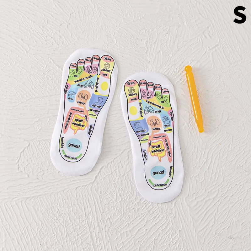 Visceral Colorful Diagram Massage Relieve Tired Feet Socks Acupressure Foot Massager Reflexology Socks Foot Point Tool Foot Care