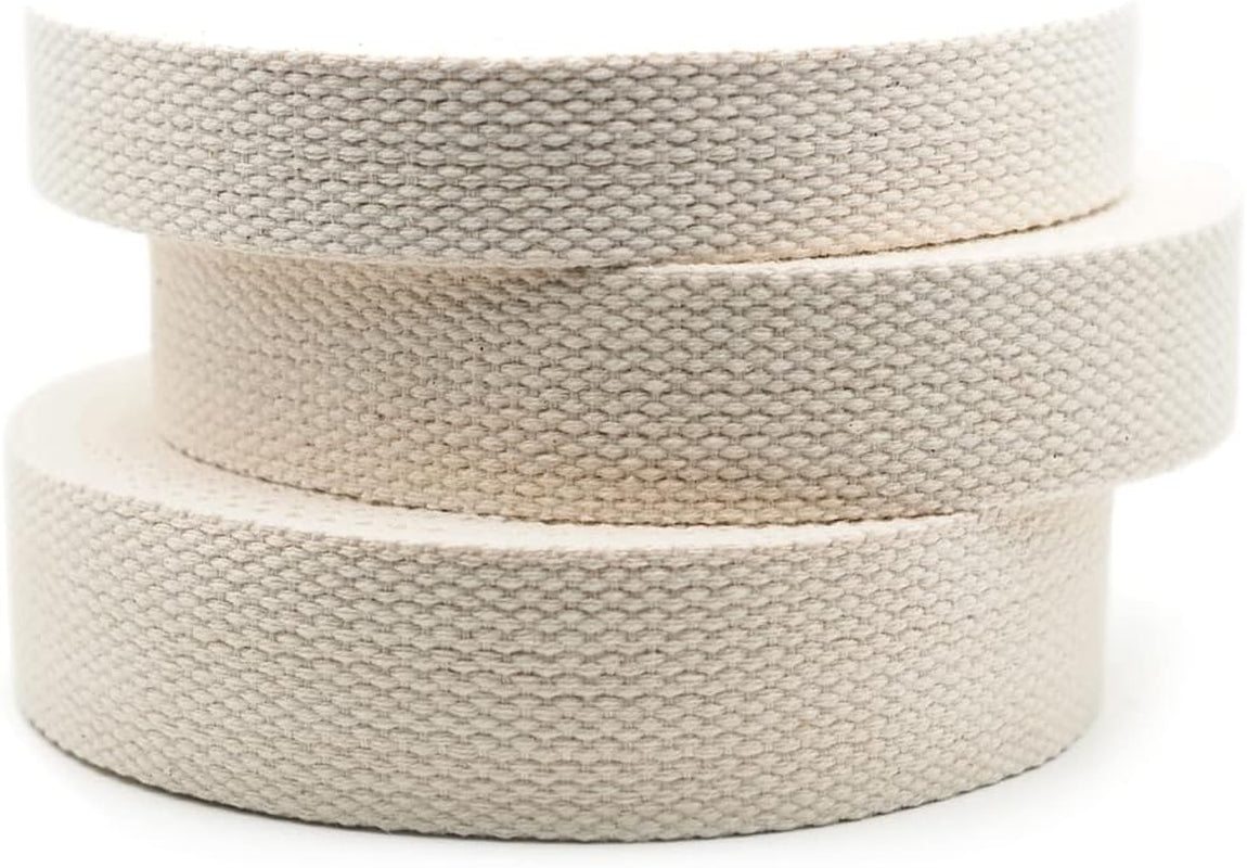 Natural Cotton Webbing Ribbon – 1 Inch x 5 Yards | Durable Fabric Strap for Arts & Crafts, Belting & Tote Bags