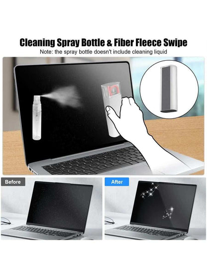 7-In-1 electronic cleaning kit with spray bottle and fiber fleece swipe for keyboards, laptops, and screens in pink polyurethane and ABS material