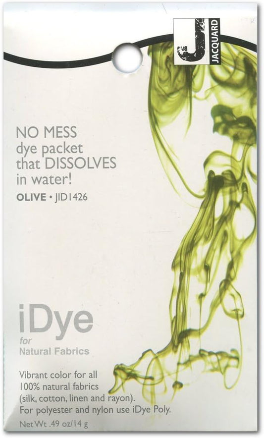 iDye for Natural Fabrics – 0.49 Oz Olive Green Fabric Dye for Cotton, Silk, Linen & More