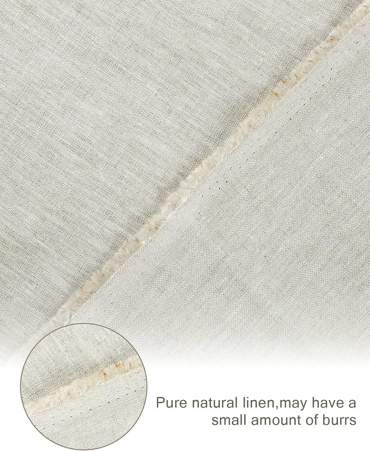 100% Natural Linen Fabric – 39" x 55" Solid Plain Linen Cloth for Sewing, Embroidery & Crafting