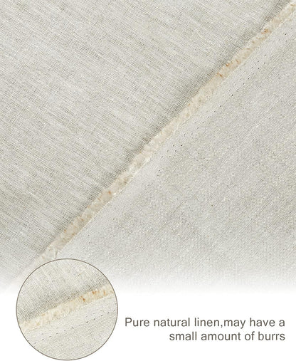 100% Natural Linen Fabric – 39" x 55" Solid Plain Linen Cloth for Sewing, Embroidery & Crafting