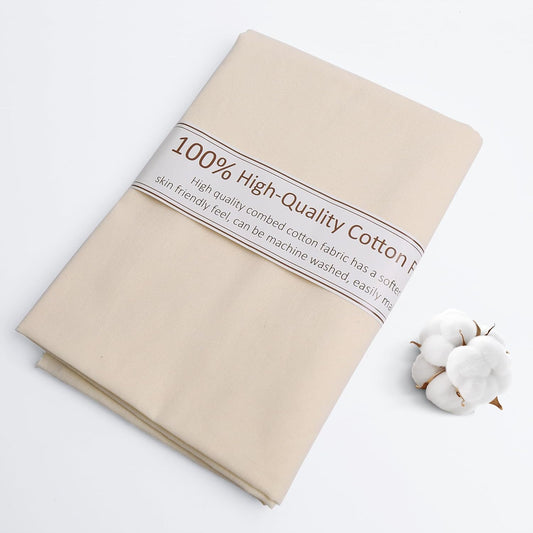 Ivory Cotton Poplin Fabric – 100% Natural Cotton, 59" Wide, Sold by the Yard for Sewing, Apparel & Quilting