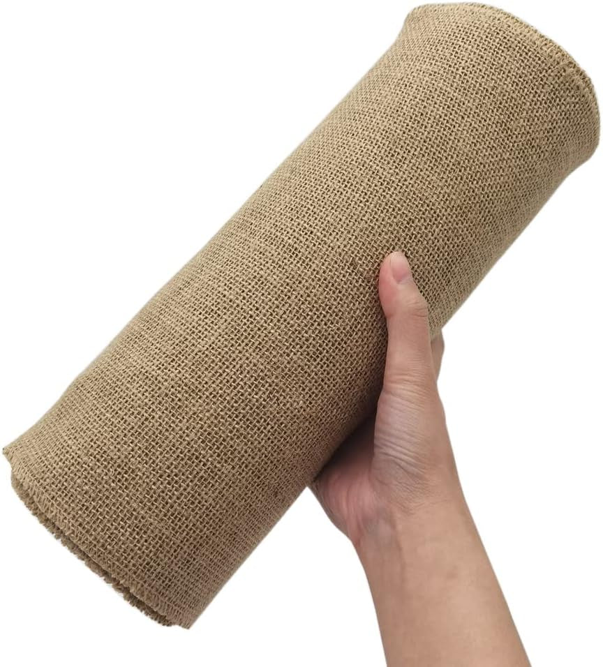 12" Natural Burlap Fabric Roll – 10 Yards | Jute Ribbon for Gift Wrapping, Crafts, Wedding & Home Decoration