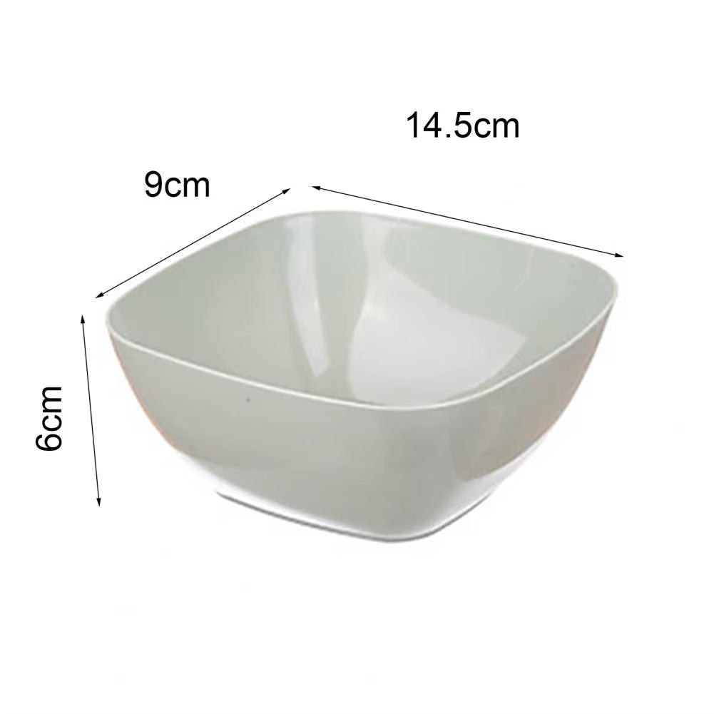 Plastic Square Bowl Unbreakable Multifunctional Plastic Eco-Friendly Easy Clean Salad Fruit Bowl Kitchen Tableware