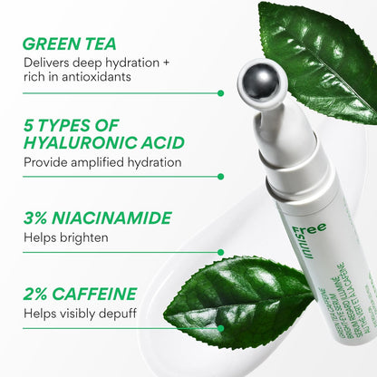 Green Tea Caffeine Bright-Eye Serum – Hydrating & Cooling Eye Roll-On with Niacinamide