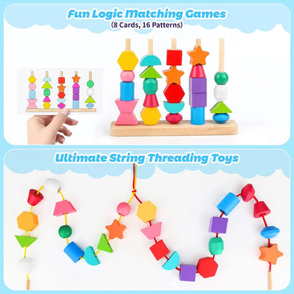 Montessori Toys for 1 Year Old Boys Girls, Shape Sorting and Stacking Toy for Toddlers 1-3, Learning Educational Toys for 1 2 3 Year Old Boys Girls