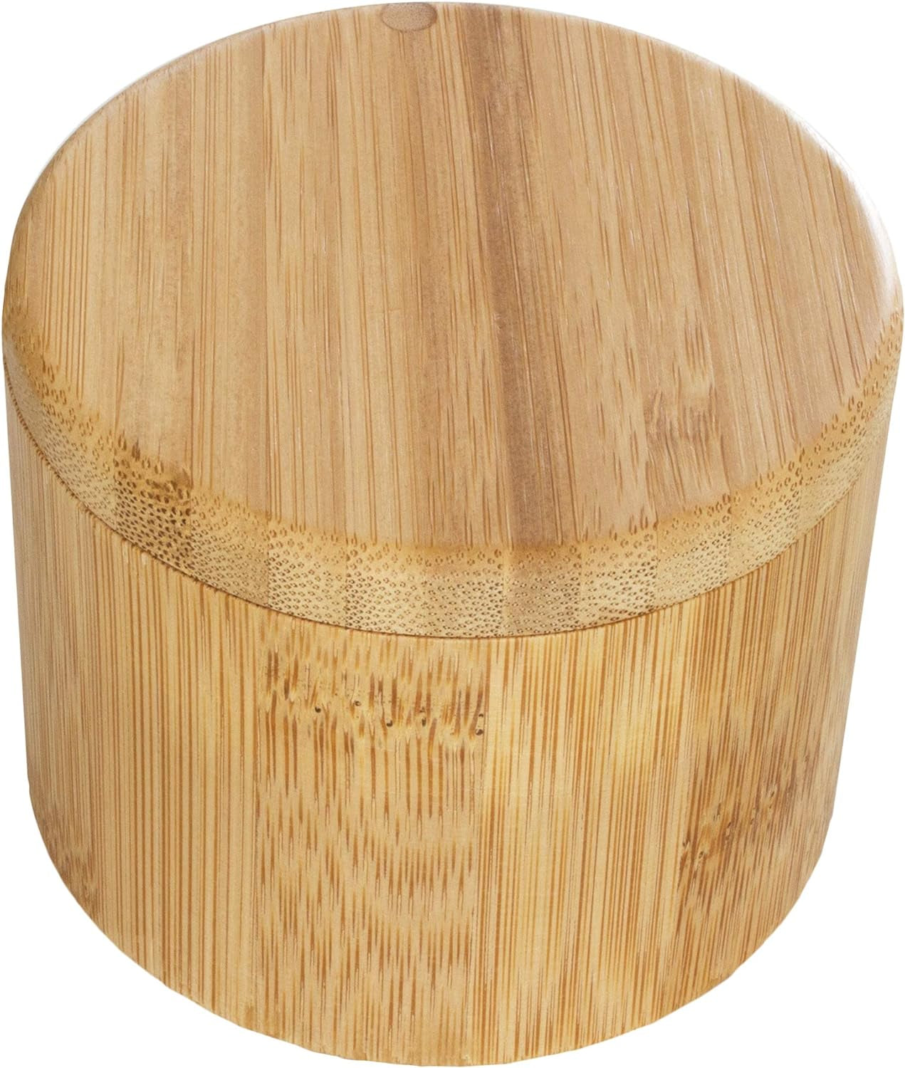 Elegant Bamboo Salt Cellar with Magnetic Swivel Lid - Perfect 6 Oz Storage for Spices & Seasonings