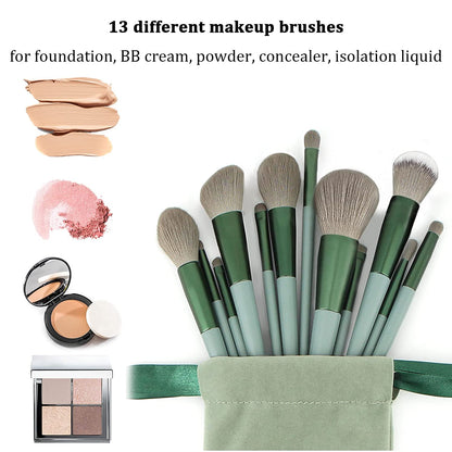 22-Piece Makeup Brush Set – Professional Foundation & Eyeshadow Brushes (Green)