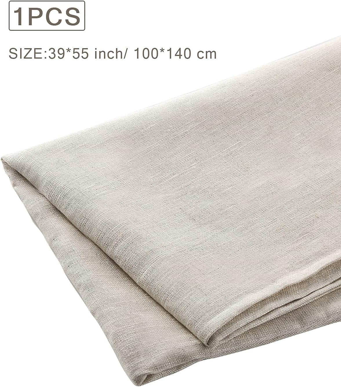 100% Natural Linen Fabric – 39" x 55" Solid Plain Linen Cloth for Sewing, Embroidery & Crafting