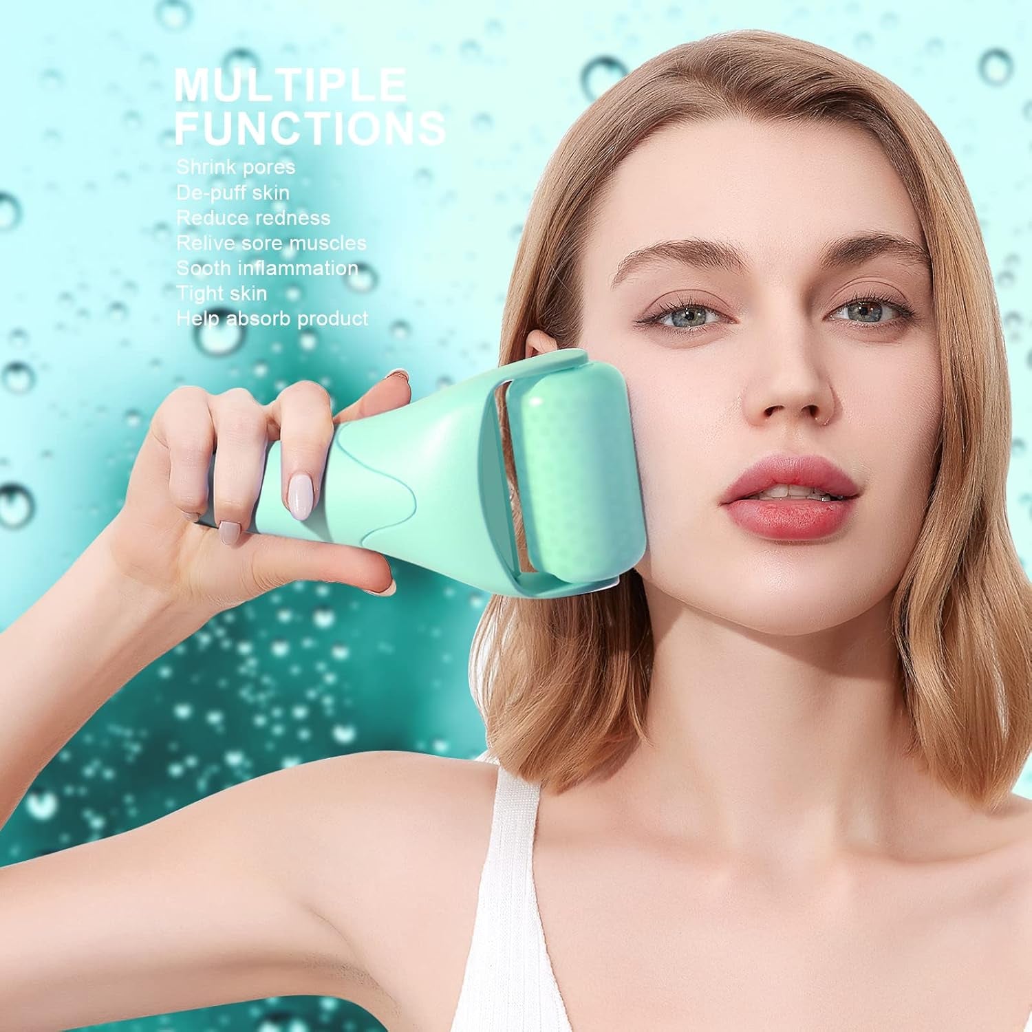 Mint Green Ice Roller – Cooling Face & Eye Roller for Puffiness Relief & Skincare