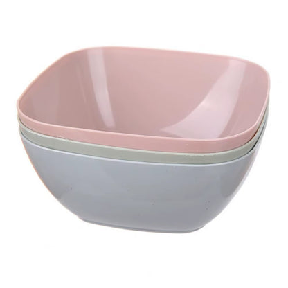 Plastic Square Bowl Unbreakable Multifunctional Plastic Eco-Friendly Easy Clean Salad Fruit Bowl Kitchen Tableware