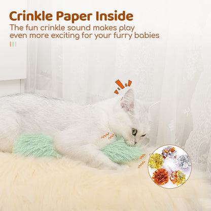 Catnip Crinkle Pillow Toys – 3-Pack Soft & Durable Interactive Kitten Kickers for Indoor Play