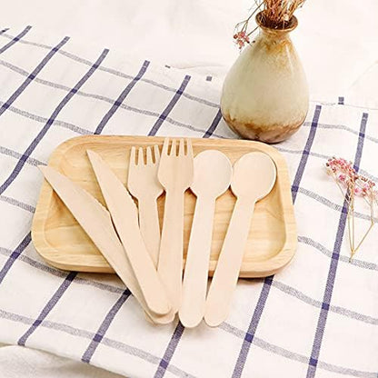 Premium Disposable Wooden Cutlery – Biodegradable Utensils Set of Forks - Sustainable Utensils, Eco Friendly Reusable Cutlery Disposable Flatware – by VIDA (SHERIDAN - USA) (Forks, Brown)