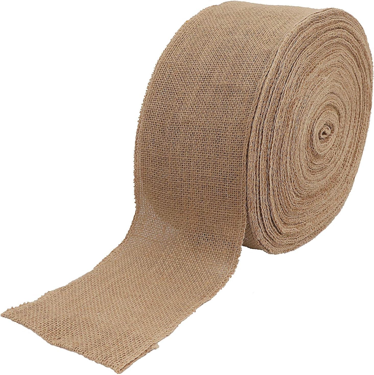 6-Inch Wide Burlap Ribbon – 11 Yards Natural Jute Fabric for Crafts, DIY, Wedding & Holiday Décor